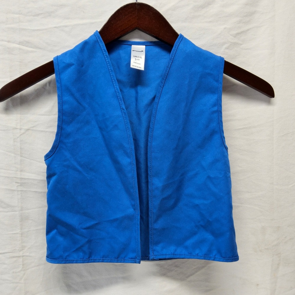 Girl Scouts Uniform Vest Girls XS 4-6X Blue Daisy Official 03681 USA Made